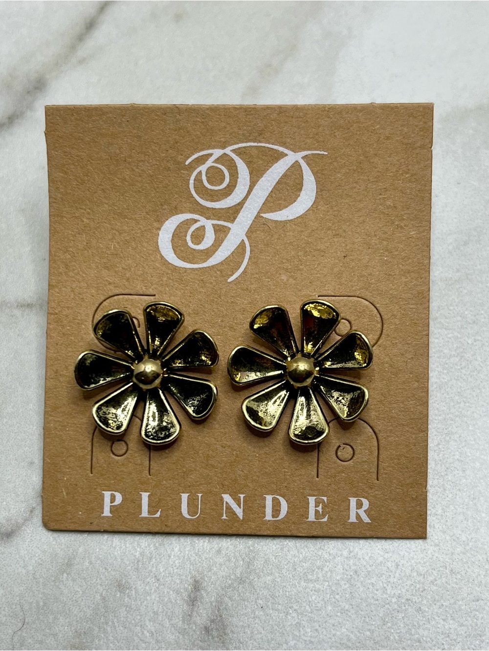 🆕 Plunder Vintage Look Floral Stud Earrings